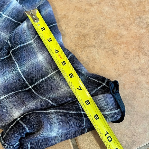 Andree by Unit Black Plaid Button Top w/Black & Cream Embroidered Velvet Back 3x - Picture 7 of 9